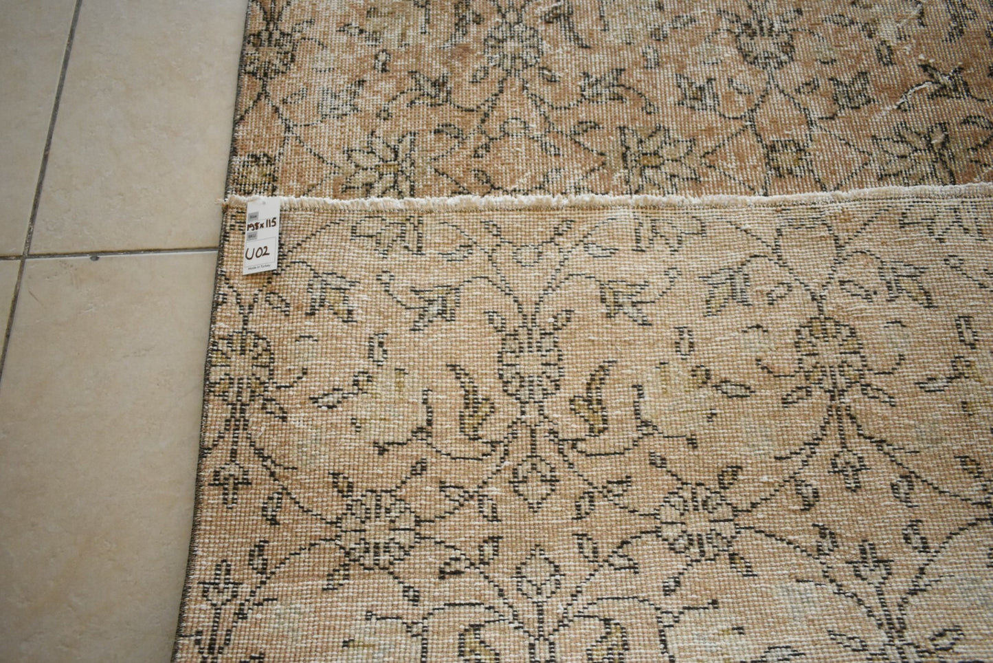 Vintage Oushak Rug 6.4x3.7 ft Turkish Floor Rug Faded Area Rug Oriental Rug U02