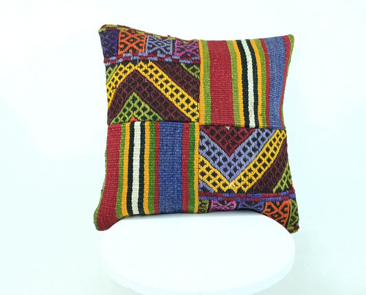 16x16 Ethnic Vintage Turkish Rug Pillow Cover Home Decorative Boho Cushion 1629