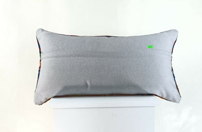 Kilim Pillow Cover 12x24 Traditional Oushak Rug Wool Throw Lumbar Cushion A925