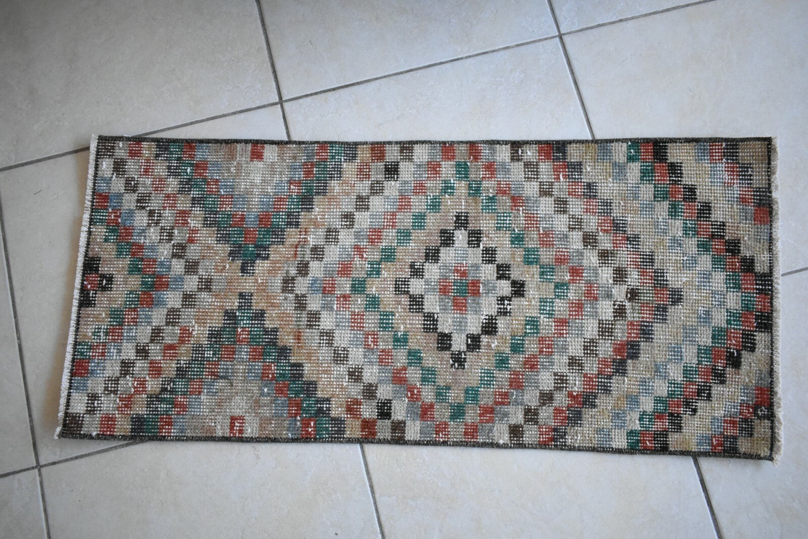 Oushak Runner 3.1x1.3 ft Vintage Turkish Rug Small Runner Anatolian Rug Y06