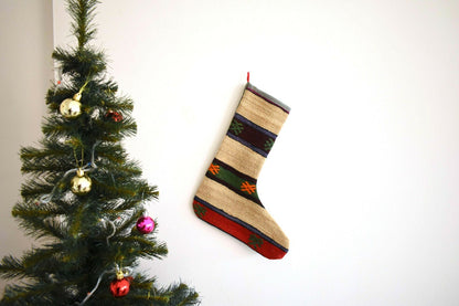  Kilim Christmas Stocking, Rug Christmas Socks, Christmas Decoration, S43