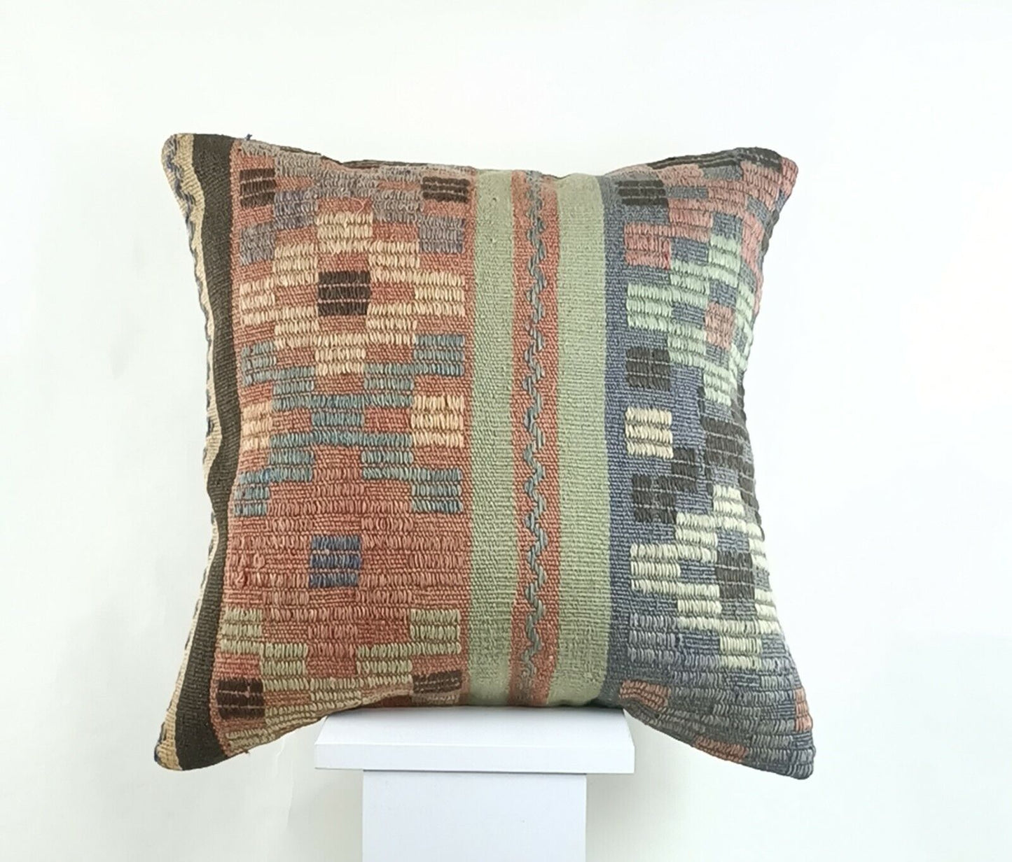 Kilim Pillow Cover 20x20 Home Decorative Handmade Ethnic Oushak Rug Pillow A1200