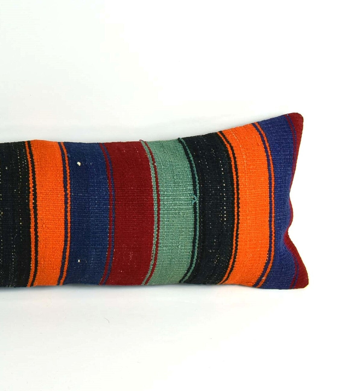 Kilim Pillow Cover 12x48 Vintage Handwoven Long Lumbar Pillow Cover  A2182