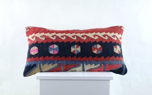 Home Decorative Handmade 12x24 Tribal Vintage Turkish Kilim Pillow Cover 2699