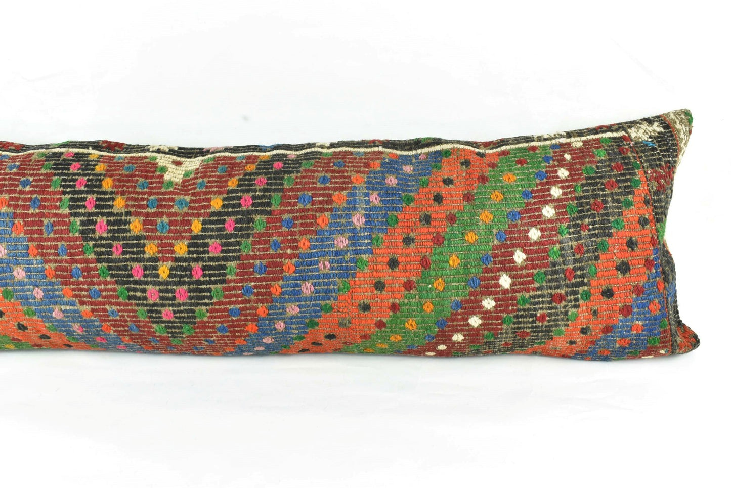Extra Large Kilim Pillow Cover 16x48 Handmade Ethnic Boho Oriental Lumbar 3245