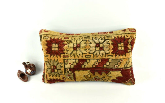 12x20 Oushak Rug Pillow Cover Handmade Decorative Vintage Kilim Cushion A2590