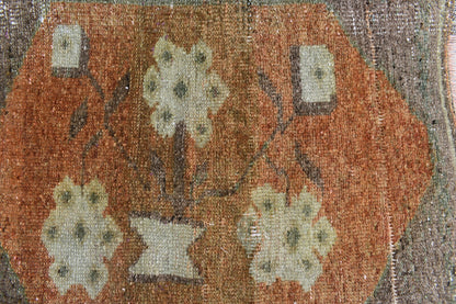 Vintage Runner 2x1.4 ft Mini Turkish Rug Oushak Runner Anatolian Runner Y98