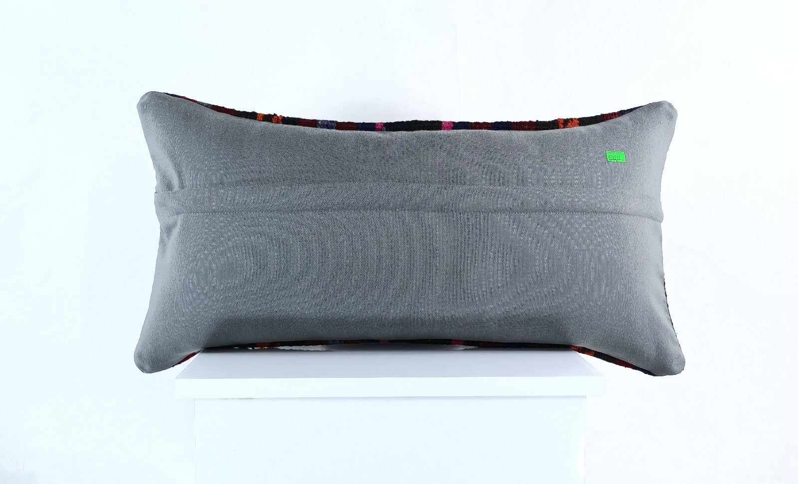 Handmade Turkish Kilim Pillow Cover 12x24 Ethnic Boho Sofa Lumbar Cushion E1011