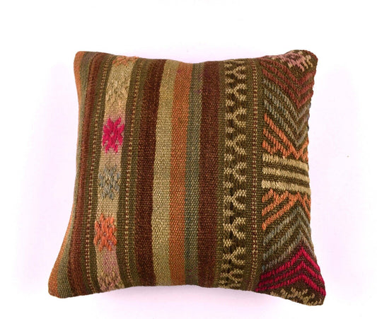 16x16 Ethnic Vintage Turkish Rug Pillow Cover Home Decorative Boho Cushion 4535