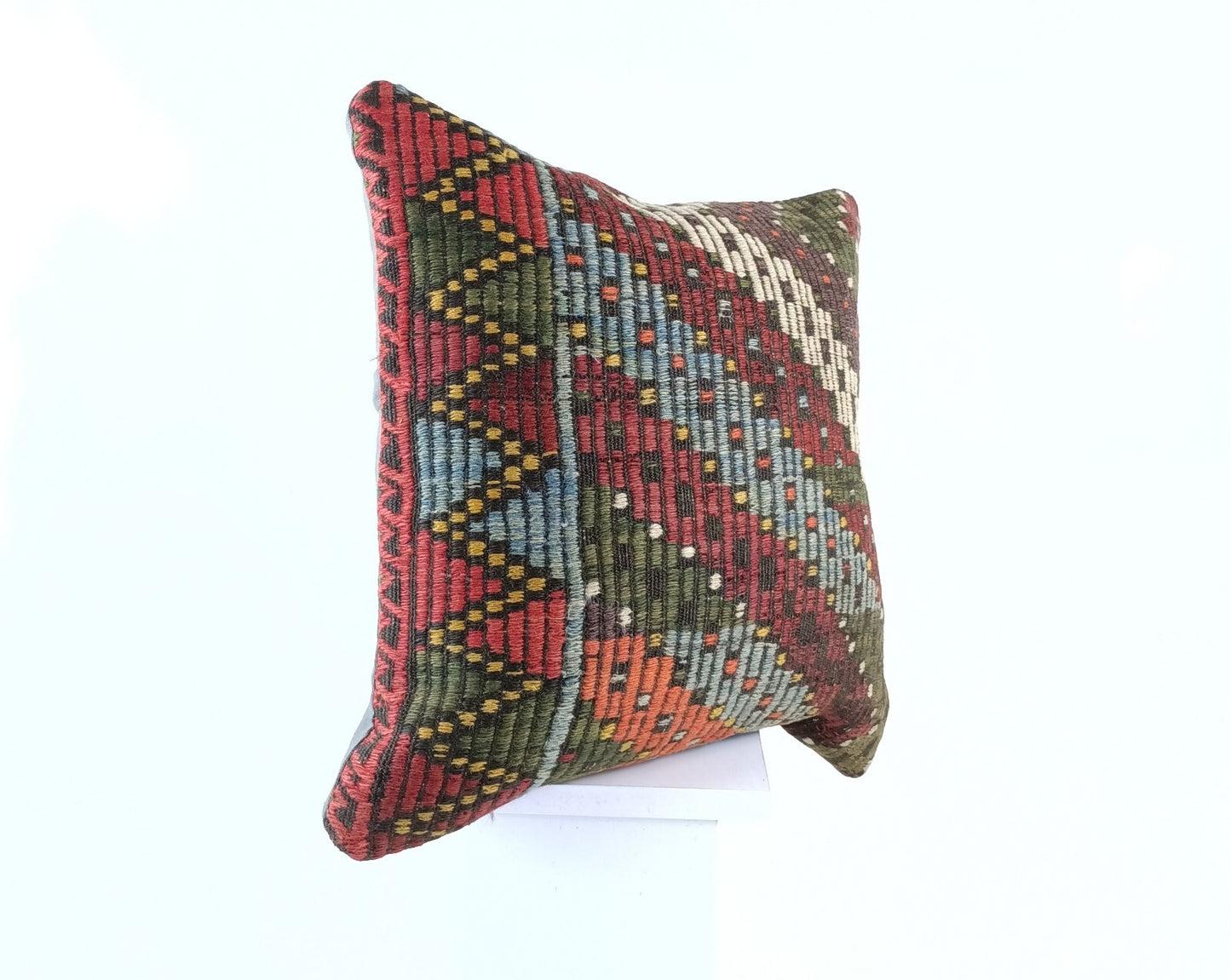 18"x18" Kilim Pillow Cover  Handmade Turkish Vintage Cushion Tribal Lumbar 1831