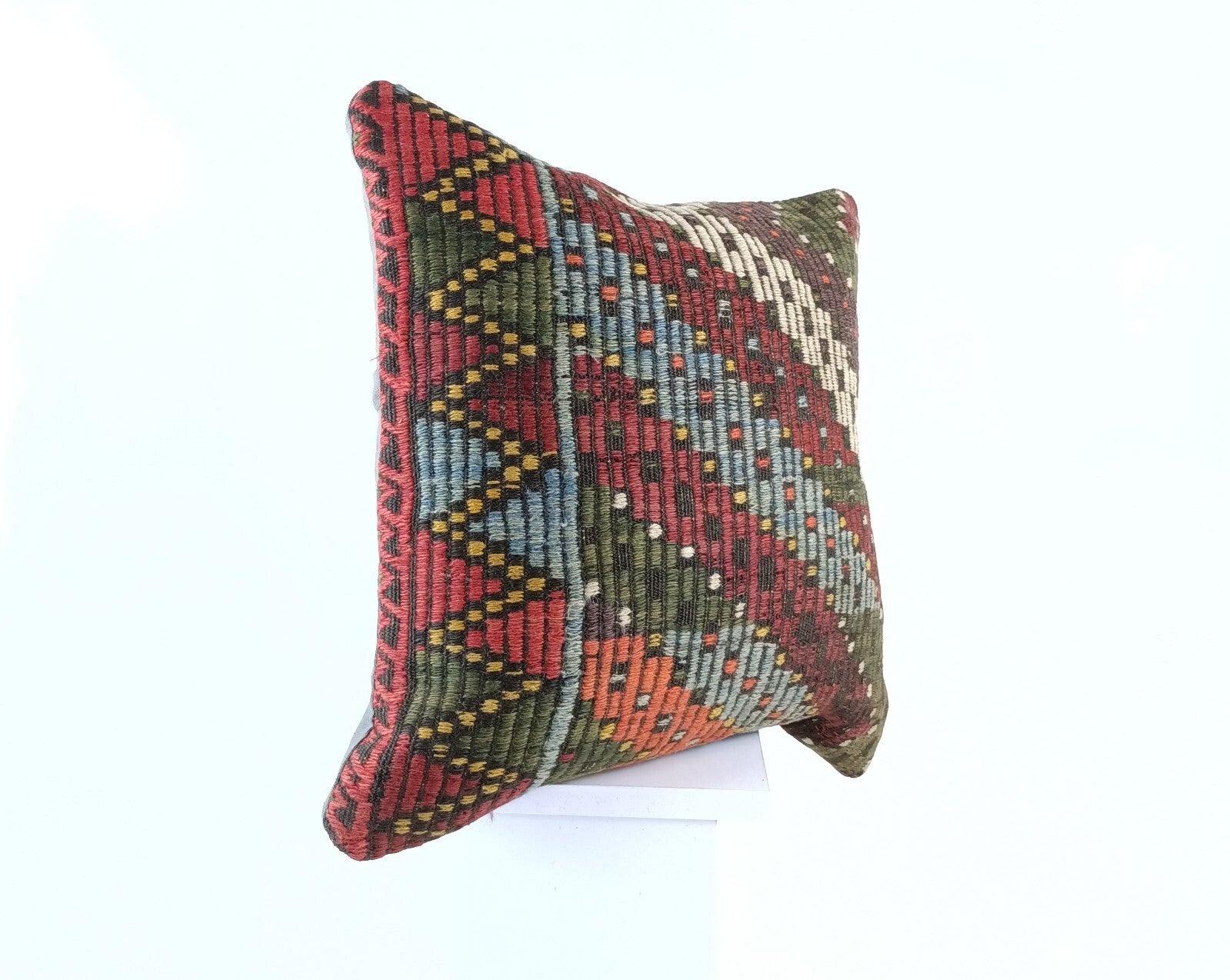 18"x18" Kilim Pillow Cover  Handmade Turkish Vintage Cushion Tribal Lumbar 1831