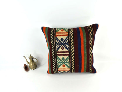 20x20 Kilim Pillow Cover Handmade Vintage Oushak Kilim Cushion Cover 3521