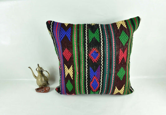 20x20 Kilim Pillow Cover Handmade Vintage Oushak Kilim Cushion Cover 2928