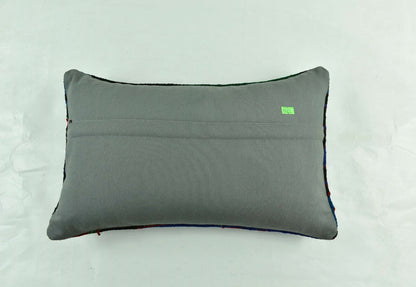 Kilim Pillow Cover 12x20 Turkish Handmade Vintage Couch Lumbar Cushion  A1813