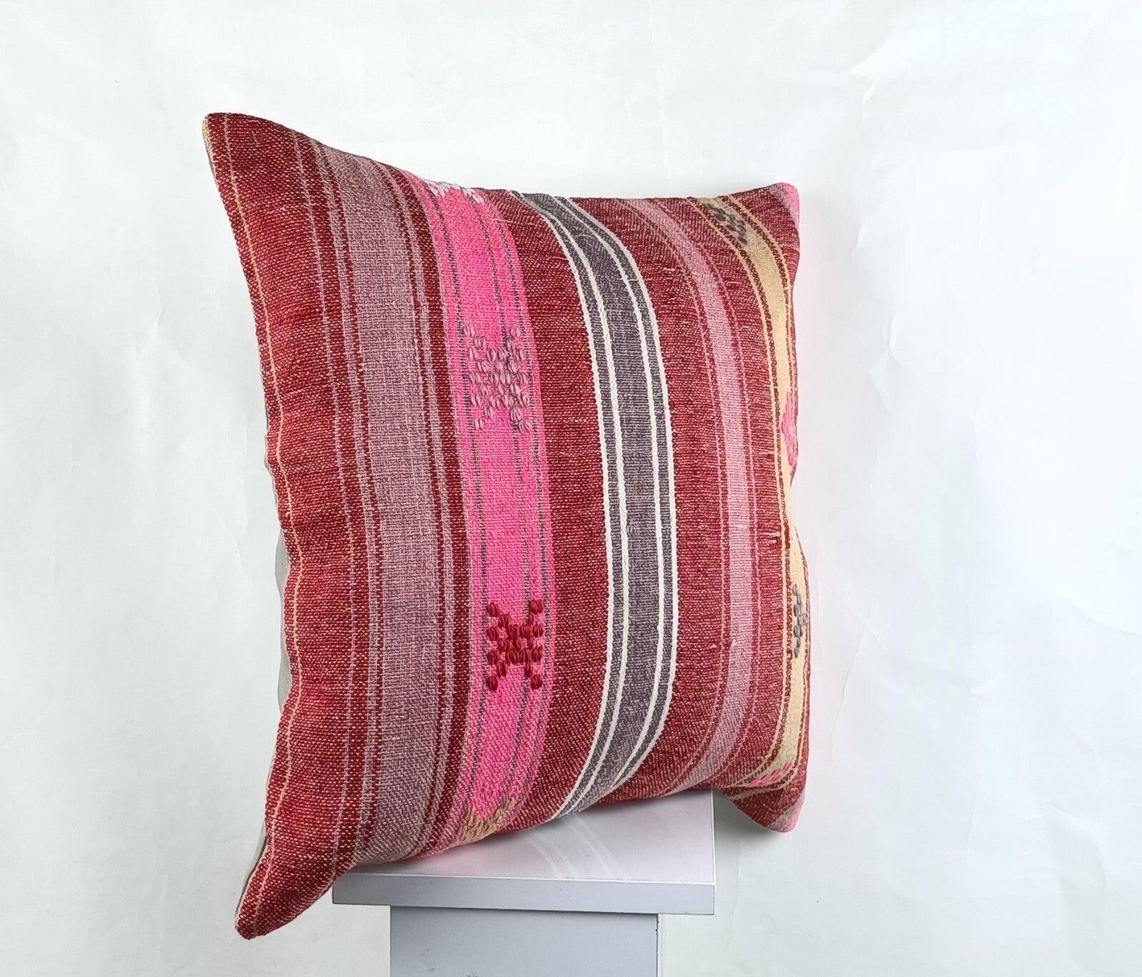 18"x18" Kilim Pillow Cover  Handmade Turkish Vintage Cushion Tribal Lumbar 2654