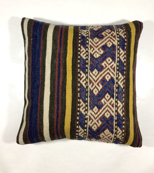 16x16 Ethnic Vintage Turkish Rug Pillow Cover Home Decorative Boho Cushion 586