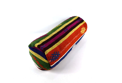 Kilim Bolster Pillow Cover 8x20 in Tribal Vintage Turkish Carpet Bolster Cushion