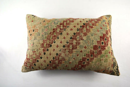 Kilim Pillow Cover 16x24 Ethnic Traditional Oushak Kilim Cushion Cover A3052