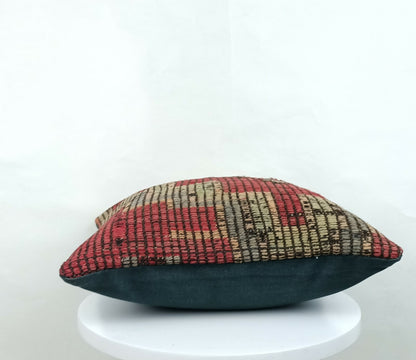 Kilim Pillow Cover 14x14 Handmade Anatolian Traditional Ottoman Cushion  A337