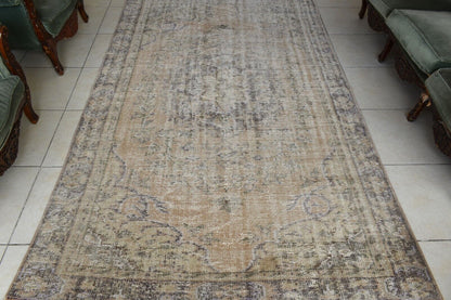 Faded Oushak Rug 8.4x5.1  ft Anatolian Rug Turkish Carpet Boho Floor Rug U22