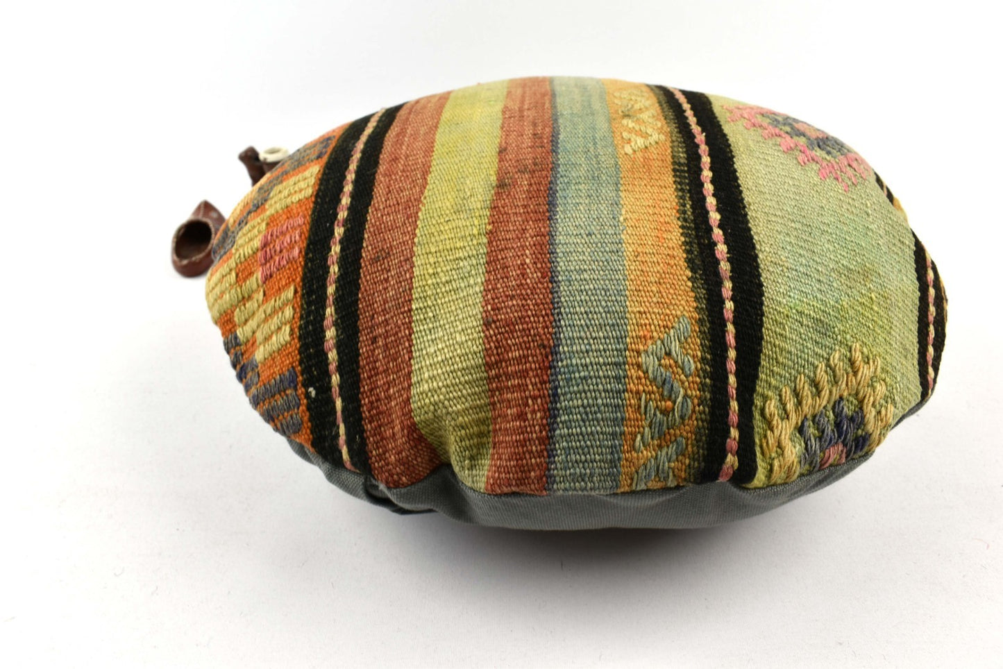 Kilim Round Pillow Cover 18" in Tribal Vintage Turkish Carpet Round Cushion 4961