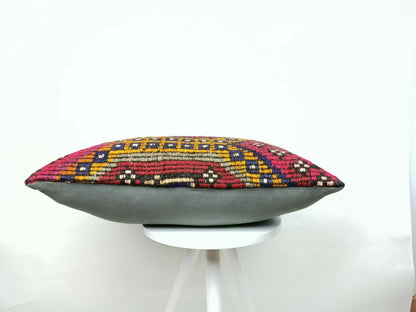Kilim Pillow Cover 16x24 Handmade Home Decorative Sofa Wool Lumbar Cushion E443