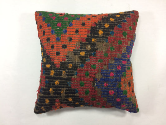 18"x18" Kilim Pillow Cover  Handmade Turkish Vintage Cushion Tribal Lumbar 1304