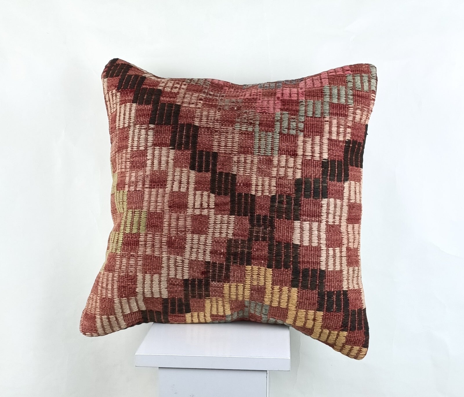 18"x18" Kilim Pillow Cover  Handmade Turkish Vintage Cushion Tribal Lumbar 2645