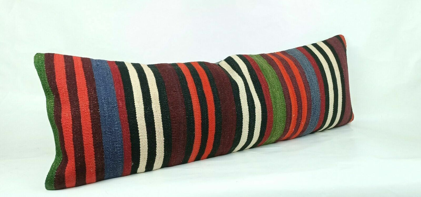 12x36 Kilim Pillow Cover Handmade Turkish Rug Vintage Ethnic Lumbar Cushion E676