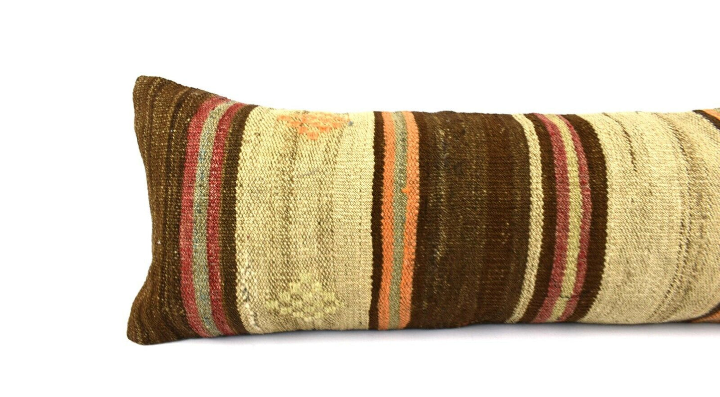 Kilim Pillow Cover 12x36 Handwoven Ethnic Vintage Handwoven Kilim Cushion A3231