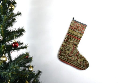 Kilim Christmas Stocking Vintage Rug Stocking Ethnic Decorative Xmas Socks S812