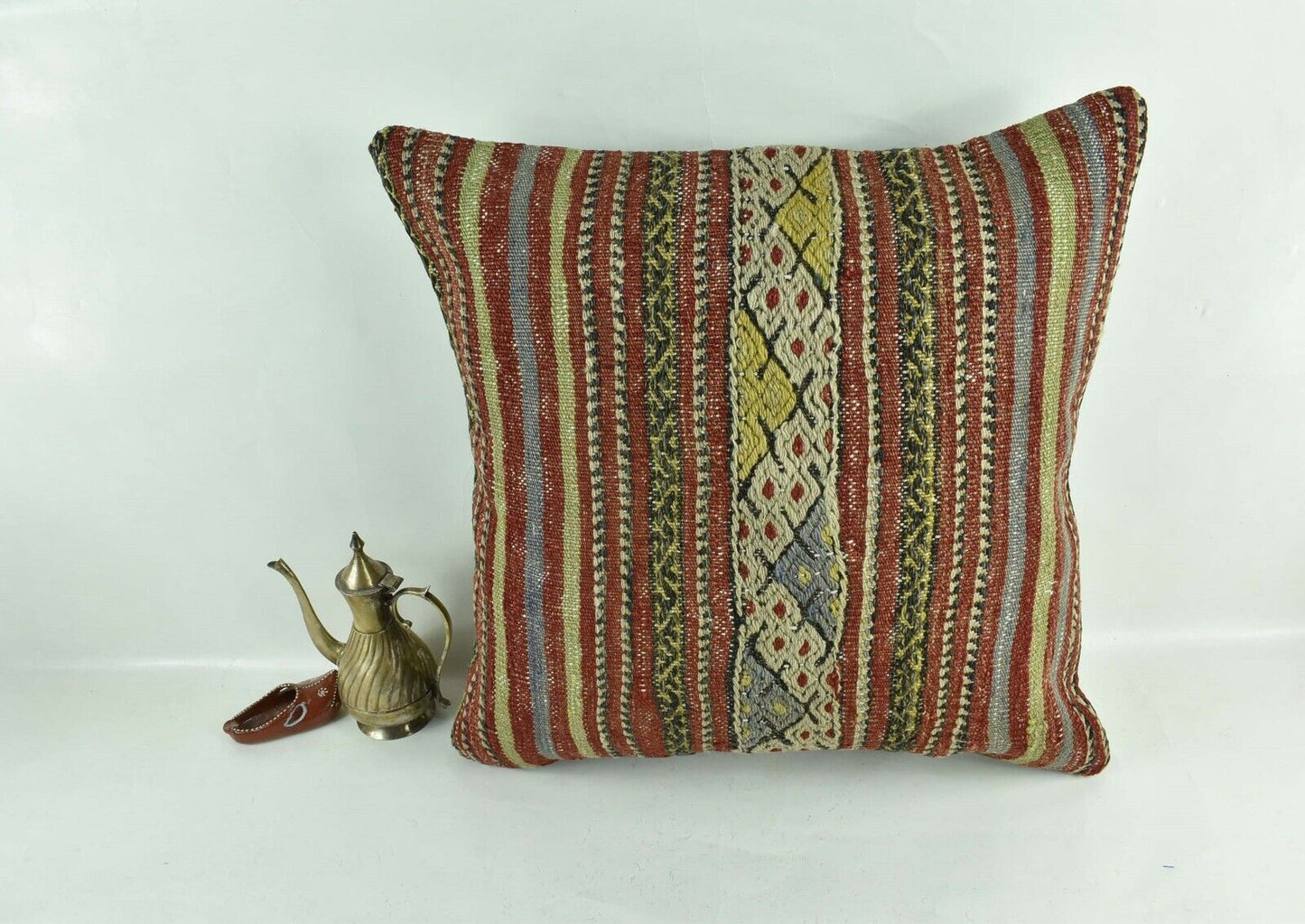 20x20 Kilim Pillow Cover Handmade Vintage Oushak Kilim Cushion Cover 2983