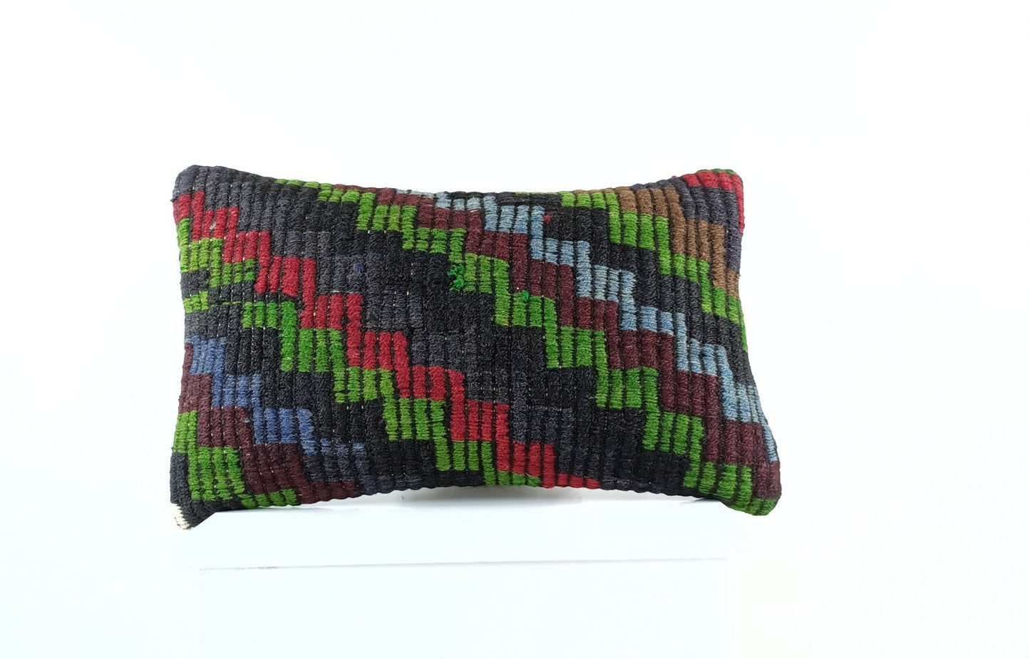 Kilim Pillow Cover 12x20 Turkish Handmade Sofa Couch Floor Lumbar Cushion E1052