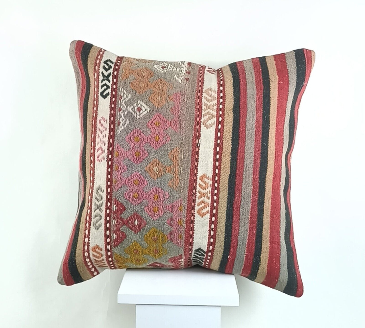 20x20 Kilim Pillow Cover Handmade Vintage Oushak Kilim Cushion Cover 2558