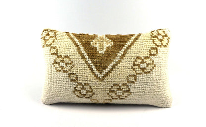 Kilim Pillow Cover 12x20 Handmade Turkish Rug Boho Ethnic Lumbar Cushion 4900