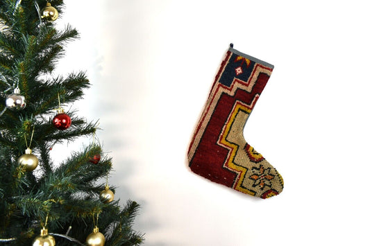 Kilim Christmas Stocking Vintage Rug Stocking Ethnic Decorative Xmas Socks S777