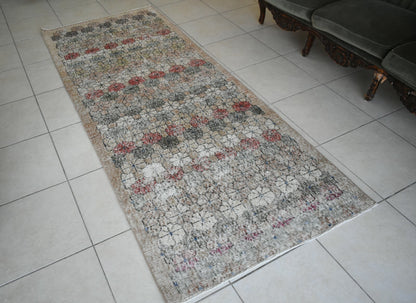 Vintage Runner 8.5x3.3 ft Oushak Runner Anatolian Rug Faded Turkish Runner R09