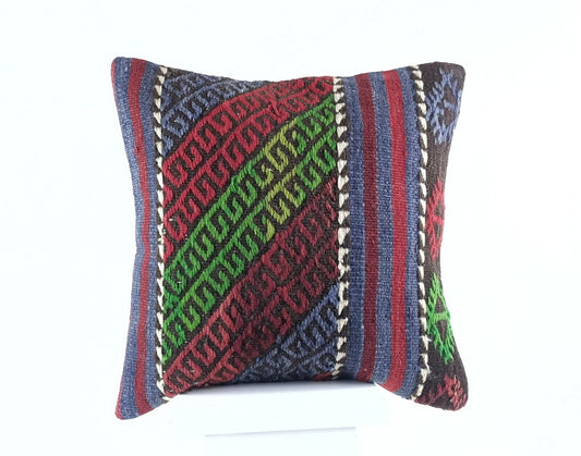 16x16 Ethnic Vintage Turkish Rug Pillow Cover Home Decorative Boho Cushion E834