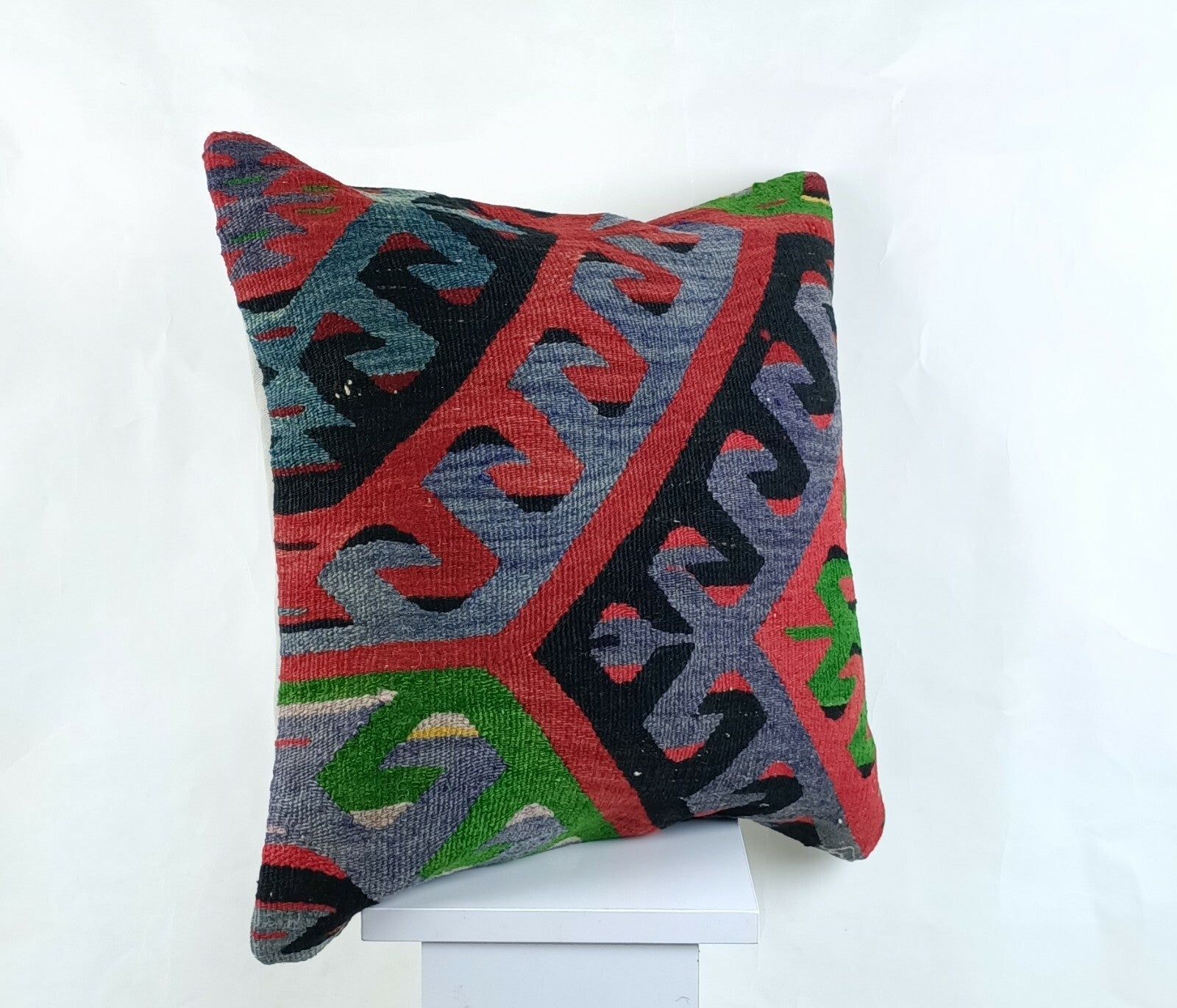 Throw Pillow Cover 18x18 Handmade Turkish Traditional Oushak Kilim Cushion A1438
