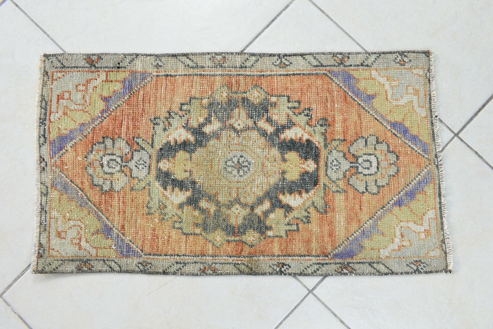 Turkish Runner 2.5x1.4 ft Mini Anatolian Rug Vintage Runner Turkish Runner Y106