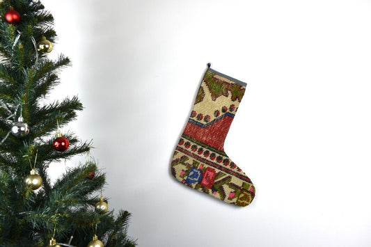 Kilim Christmas Stocking Vintage Rug Stocking Ethnic Decorative Xmas Socks S807