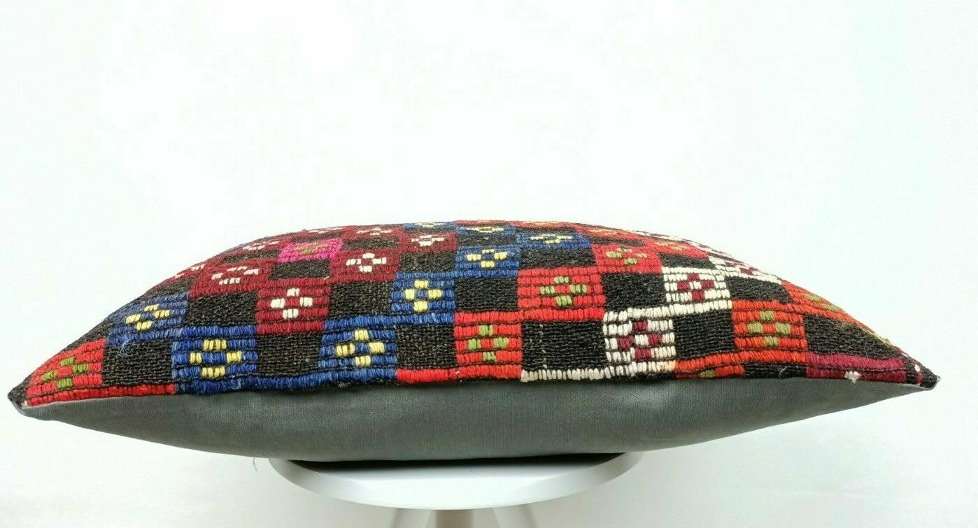 Kilim Lumbar Pillow Handknotted Oushak Rug Oriental Bohemian Ethinc Cushion E510