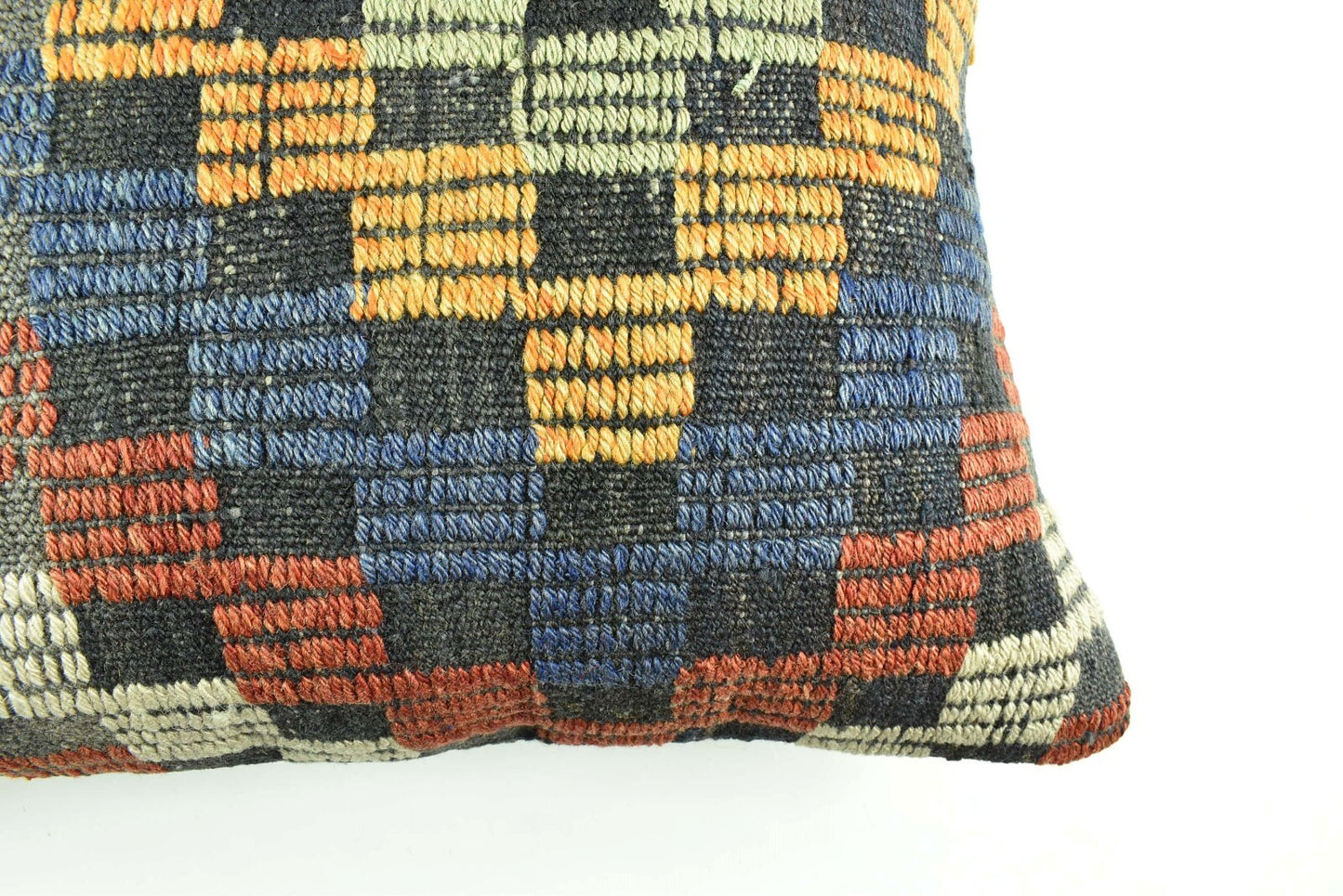 Kilim Pillow Cover 16x24 Tribal Vintage Turkish Carpet Lumbar Pillow Cover 3079