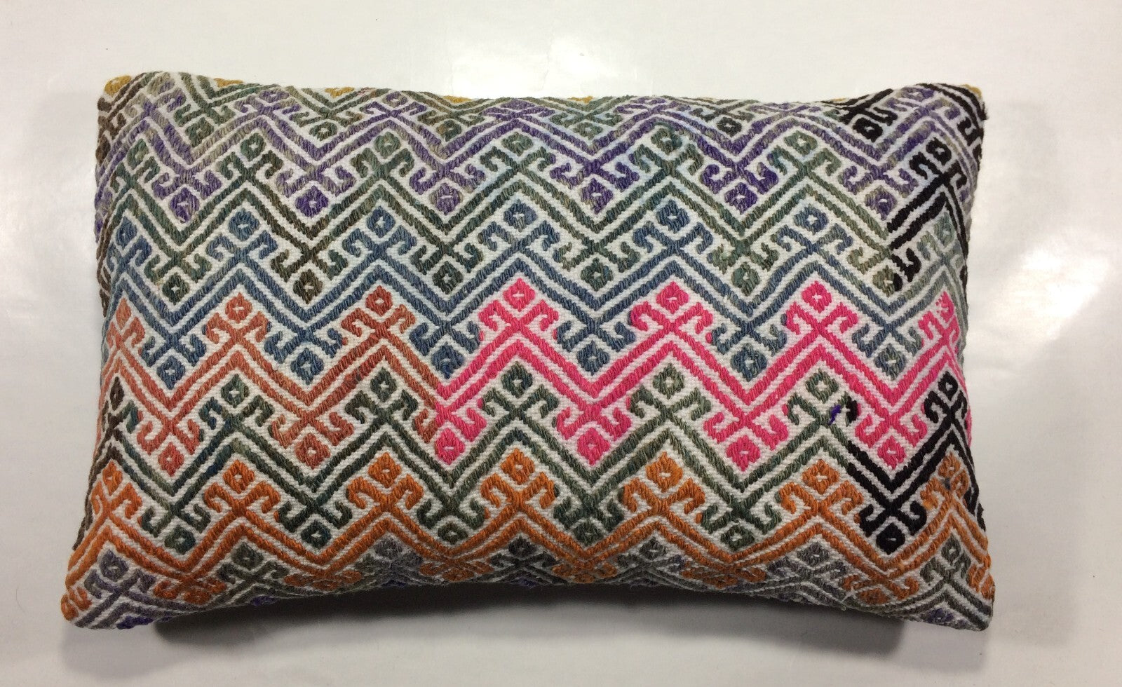 Kilim Pillow Cover 12x20 Handmade Turkish Rug Boho Ethnic Lumbar Cushion 904