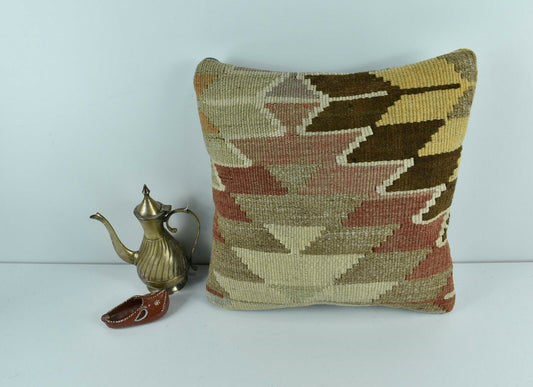Kilim Pillow Cover 14x14 Vintage Home Decorative Sofa Couch Cushion A1752