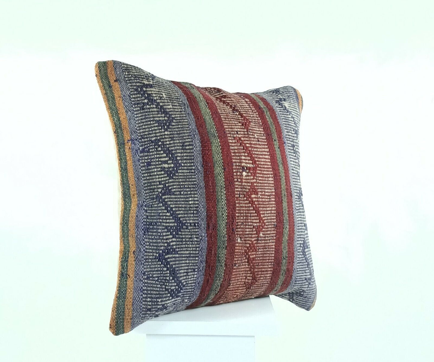 Kilim Pillow Cover 16x16 Handwoven Oushak Rug Ethnic Cushion Floor Lumbar A432