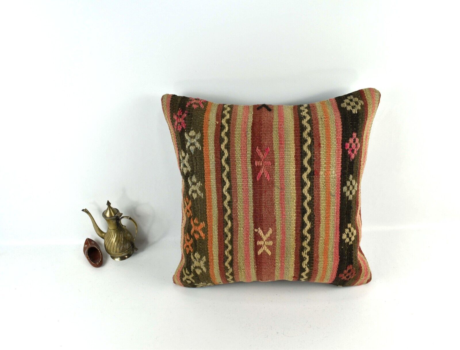 20x20 Kilim Pillow Cover Handmade Vintage Oushak Kilim Cushion Cover 3553