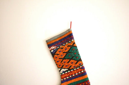 Rug Christmas Stocking Vintage Stocking Holiday Stocking Gift Stocking S286