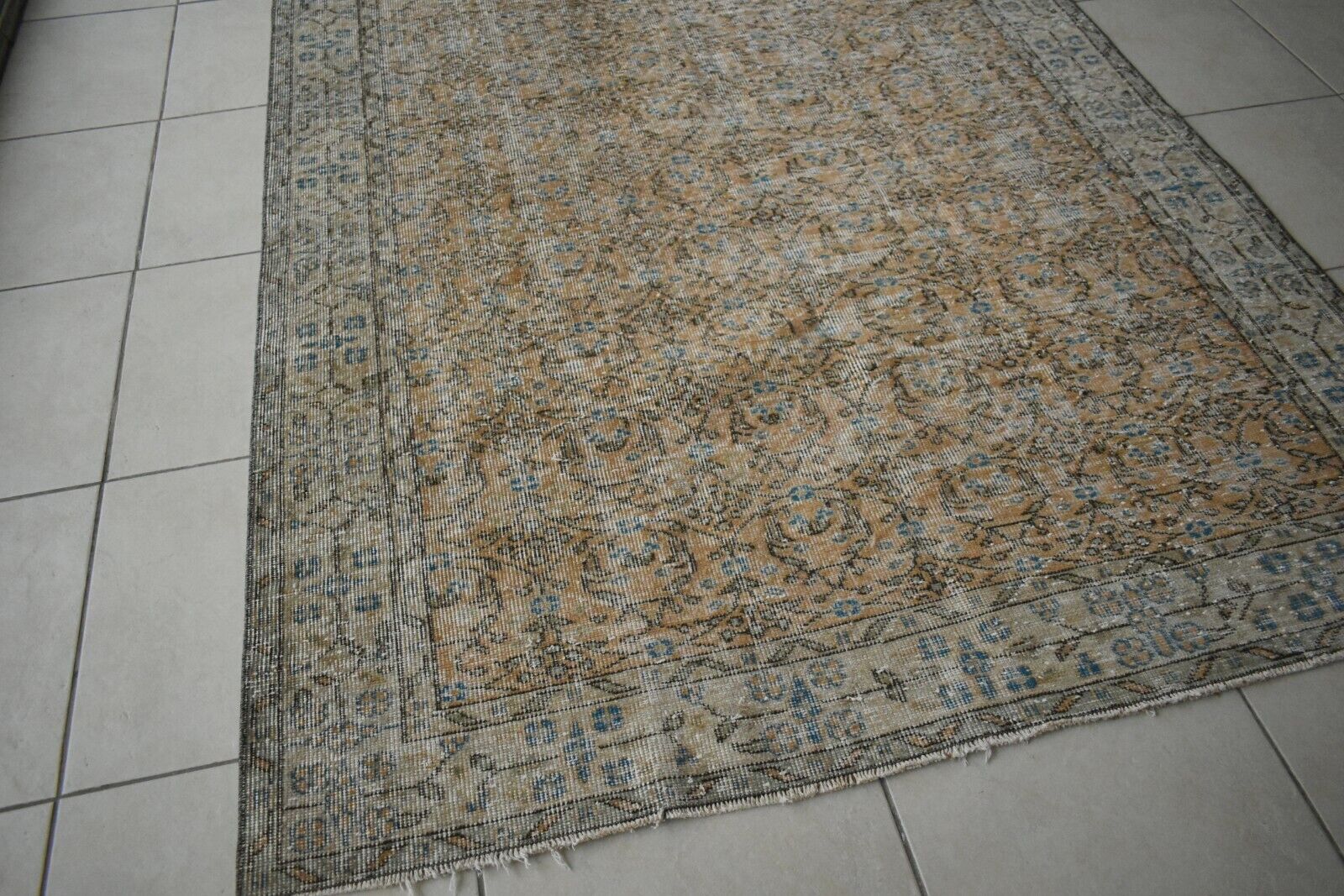 Large Oushak Rug 8.9x5.2 ft Vintage Rug Faded Turkish Rug Living Room Carpet B11