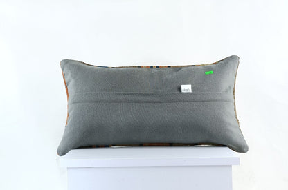 10x20 Kilim Lumbar Pillow Cover Vintage Ethnic Oushak Kilim Pillow Cover E1101